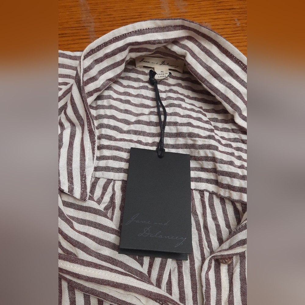 Long sleeve Brown Stripe long sleeve blouse - medium